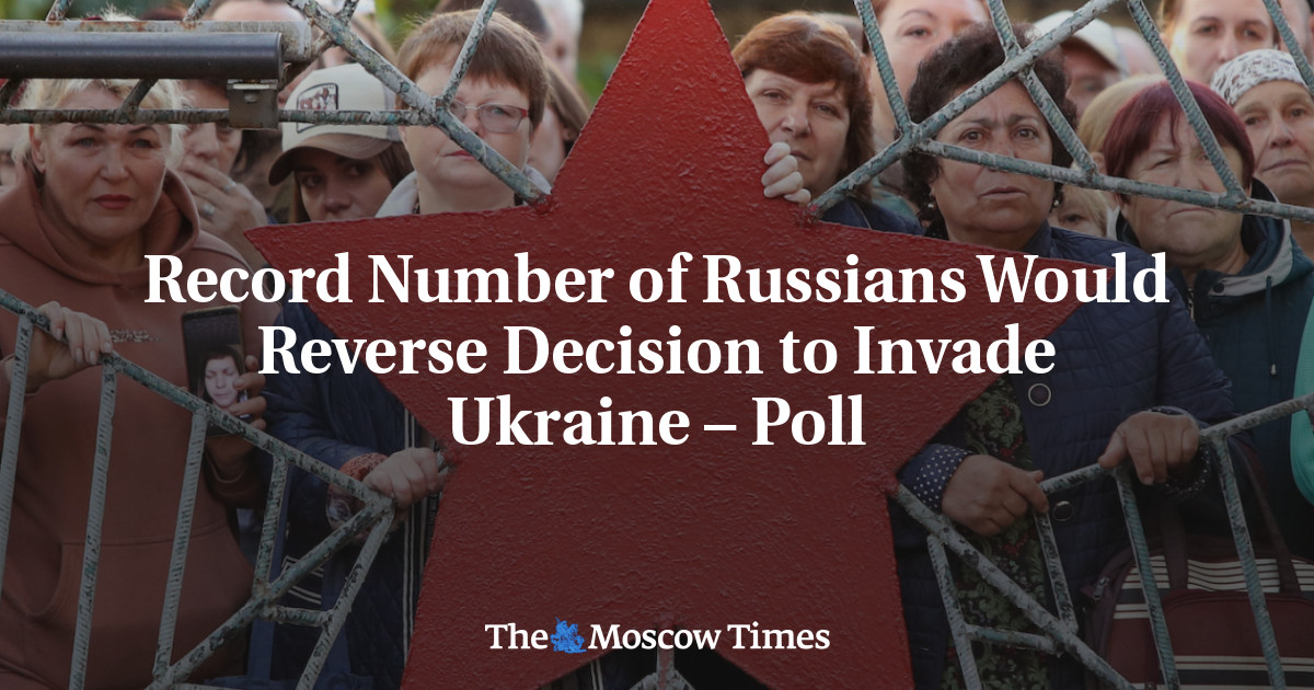 Record Number of Russians Would Reverse Decision to Invade Ukraine – Poll - The Moscow Times