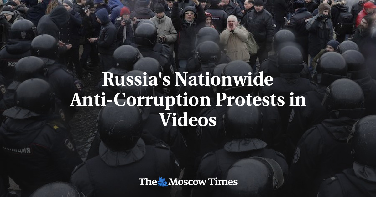 Protes nasional Rusia terhadap korupsi dalam video