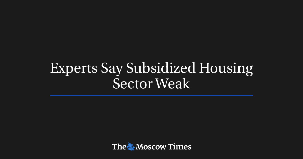 Experts Say Subsidized Housing Sector Weak