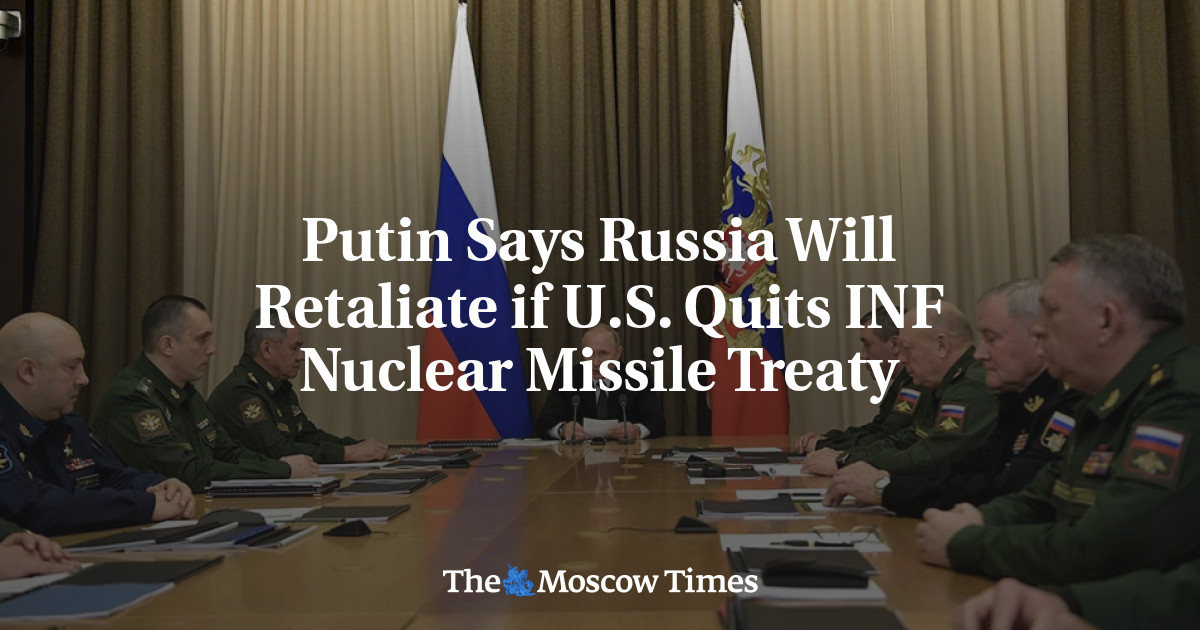 Putin Says Russia Will Retaliate if U.S. Quits INF Nuclear Missile Treaty
