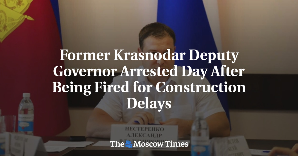 Former Krasnodar Deputy Governor Arrested Day After Being Fired for Construction Delays