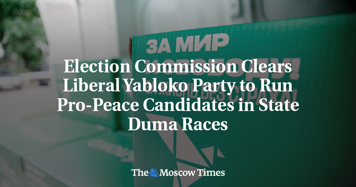 Election Commission Clears Yabloko to Run Pro-Peace Candidates in State Duma Races