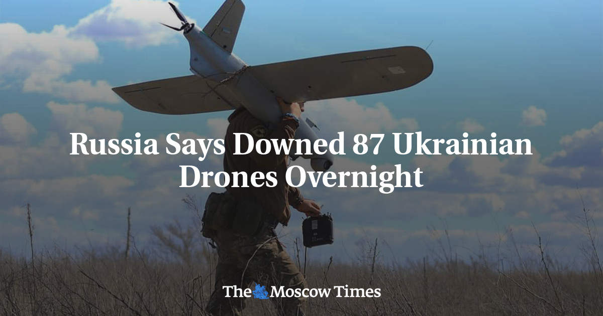 Russia Says Downed 87 Ukrainian Drones Overnight - The Moscow Times