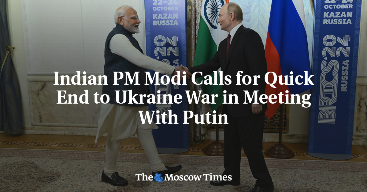 Indian PM Modi Calls for Quick End to Ukraine War in Meeting With Putin ...