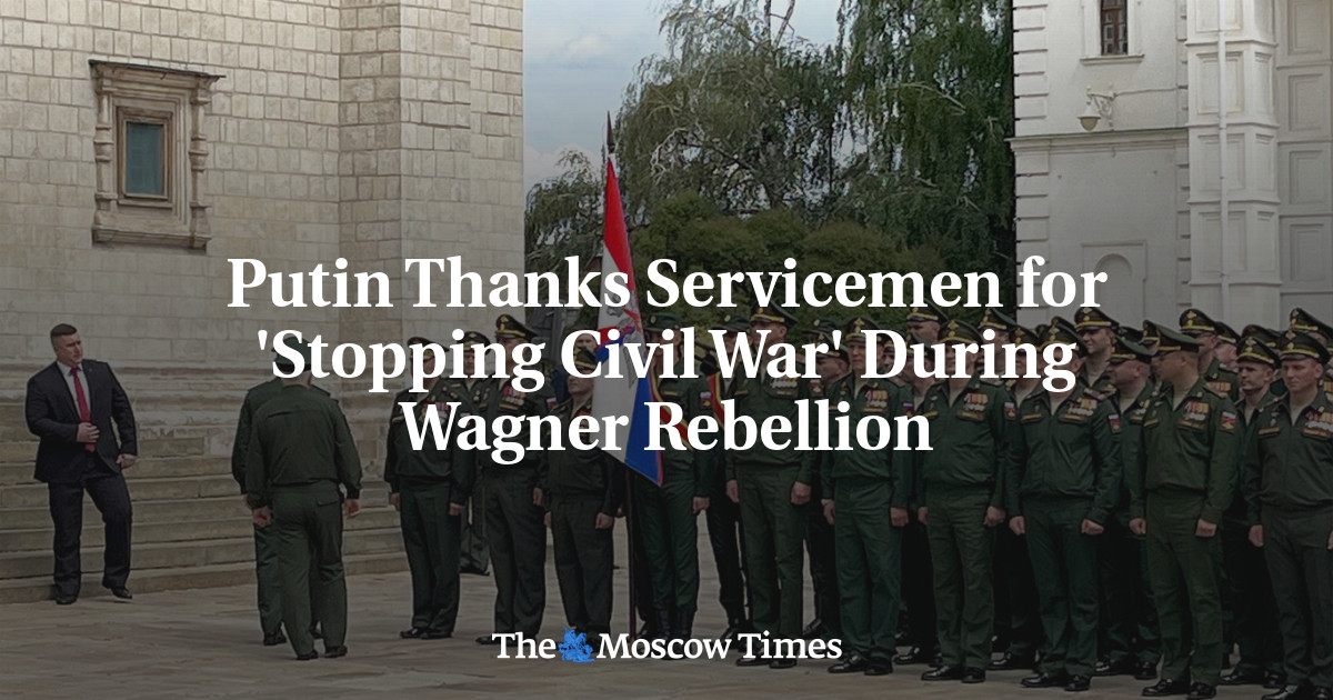 Putin Thanks Servicemen For 'Stopping Civil War' During Wagner ...