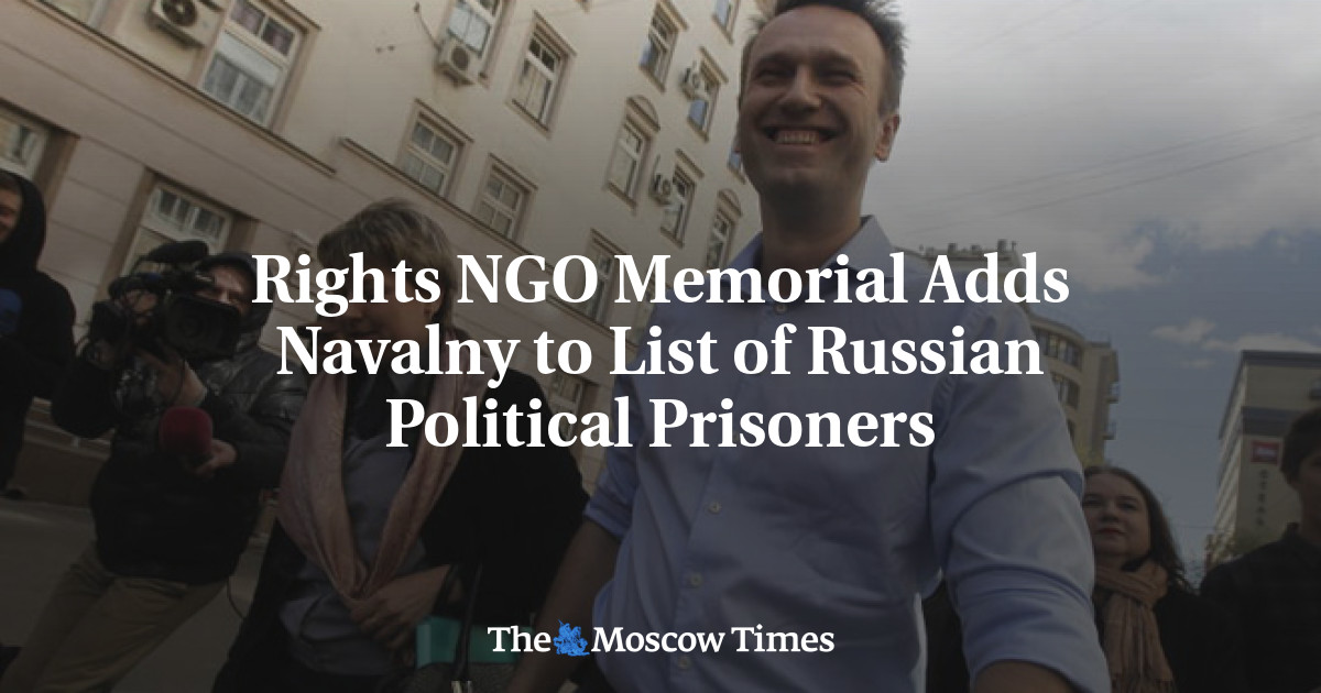 Rights NGO Memorial Adds Navalny to List of Russian Political Prisoners