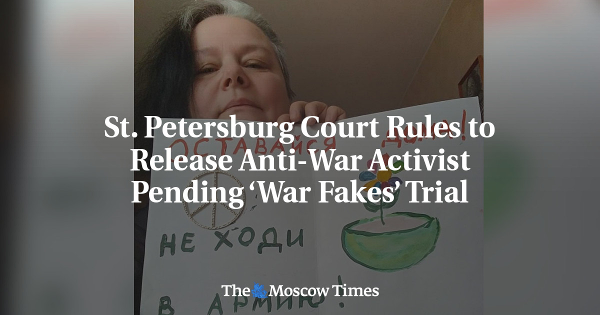 St. Petersburg Court Rules to Release Anti-War Activist Pending ‘War Fakes’ Trial