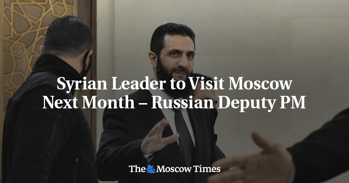 Syrian Leader to Visit Moscow Next Month – Russian Deputy PM