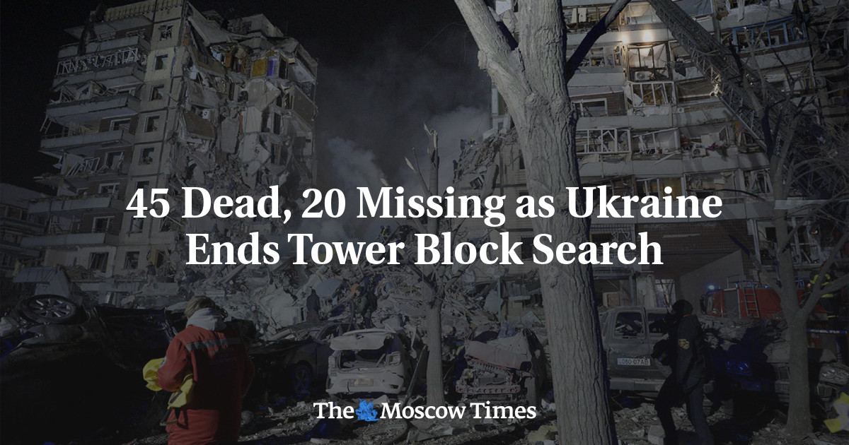 45 tewas, 20 hilang saat Ukraina mengakhiri pencarian blok menara