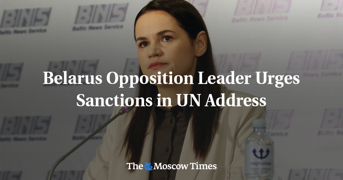 Belarus Opposition Leader Urges Sanctions In UN Address - The Moscow Times