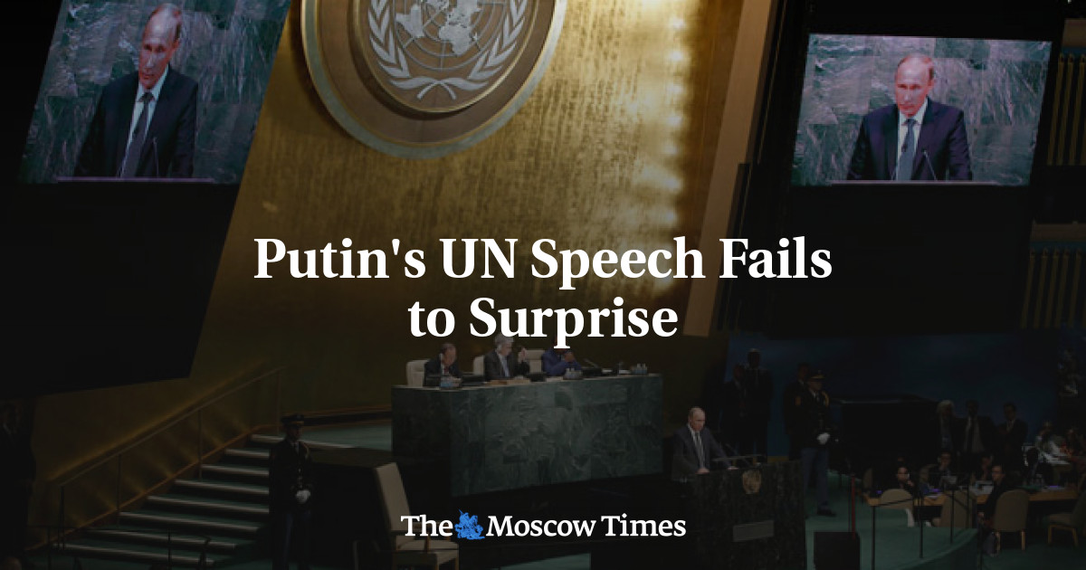 Pidato Putin di PBB tidak mengejutkan