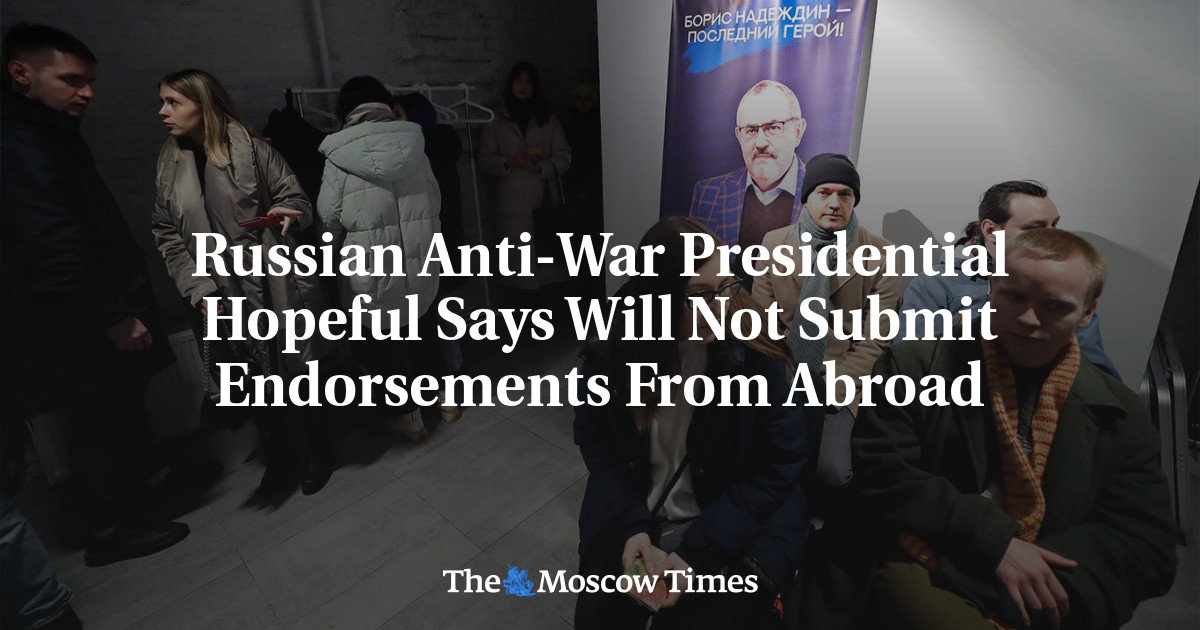 Russian Anti-War Presidential Hopeful Says Will Not Submit Endorsements ...