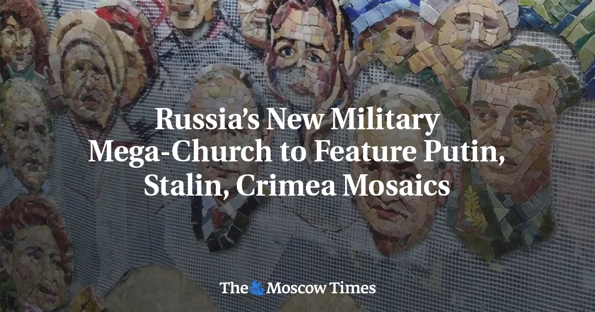 Gereja besar militer baru Rusia yang menampilkan mosaik Putin, Stalin