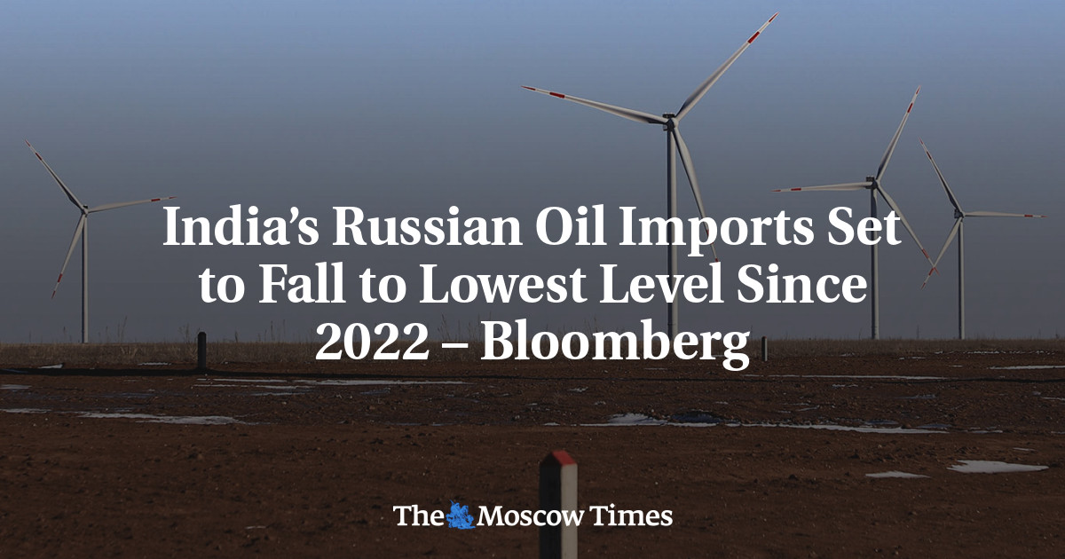 India’s Russian Oil Imports Set to Fall to Lowest Level Since 2022 – Bloomberg