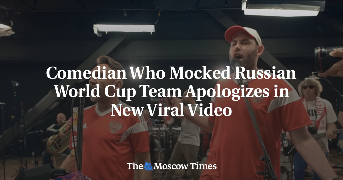Komedian yang mengejek tim Piala Dunia Rusia meminta maaf dalam video viral baru