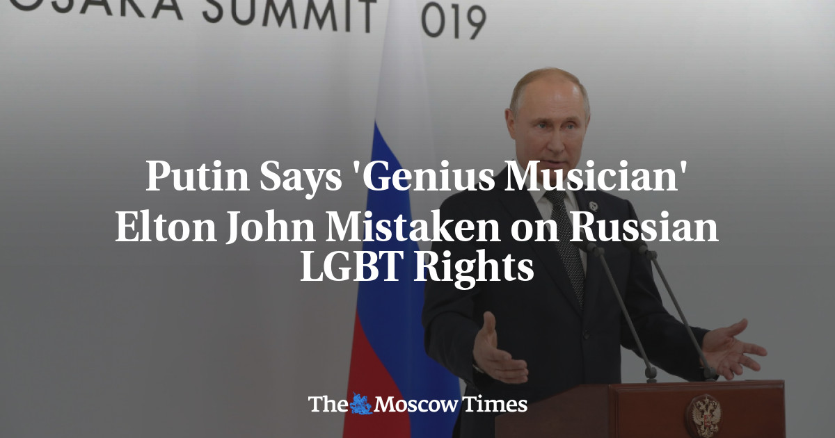 Putin Says 'Genius Musician' Elton John Mistaken on Russian LGBT Rights ...