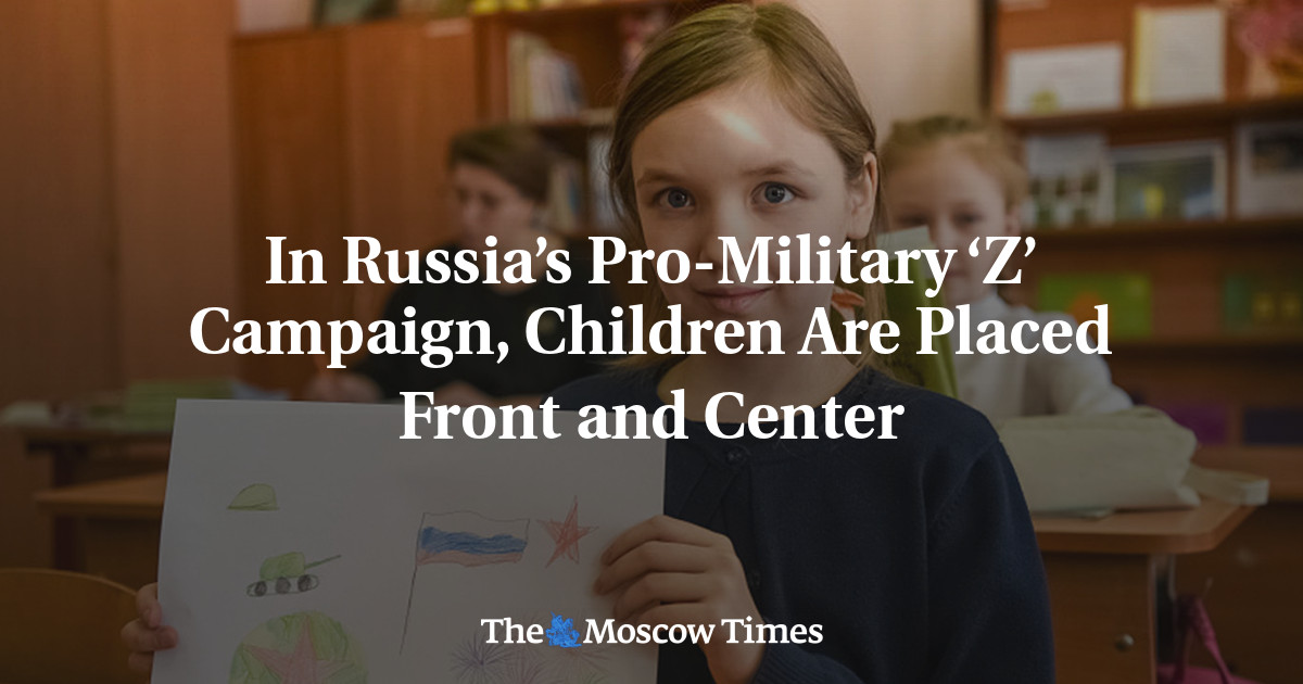 Dalam kampanye ‘Z’ Pro-Militer Rusia, anak-anak ditempatkan di depan dan di tengah