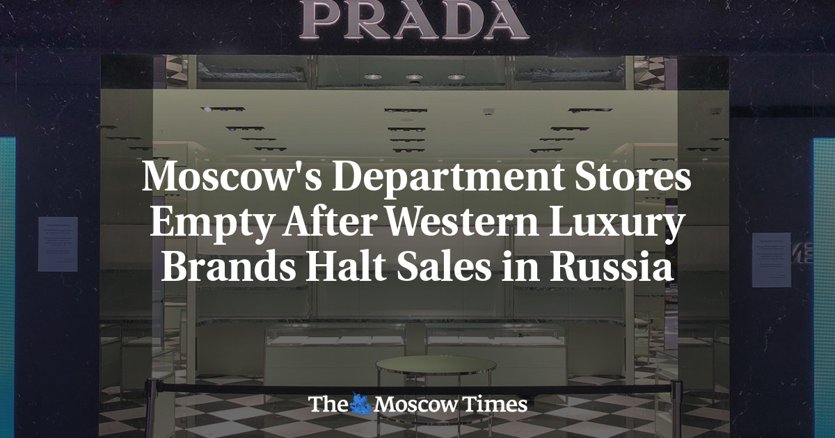 Moscow, Russia. 8th of March, 2022 A closed Prada shop at the TsUM