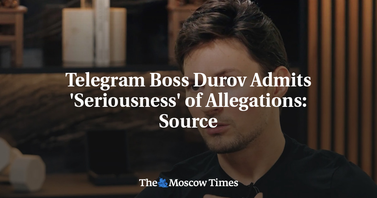 Telegram Boss Durov Admits 'Seriousness' of Allegations: Source