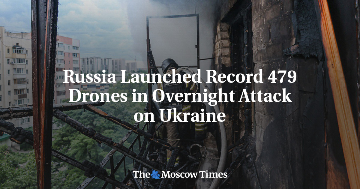 Russia Launched Record 479 Drones in Overnight Attack on Ukraine